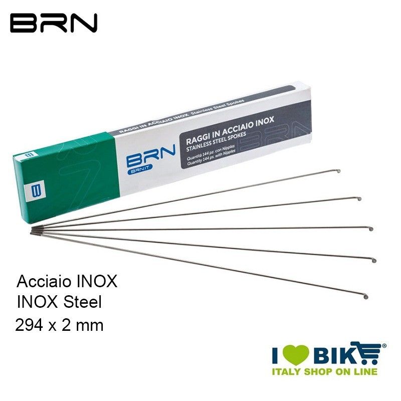 BRN Stainless Steel Spokes with nipples 294 x 2 mm, 144 pcs